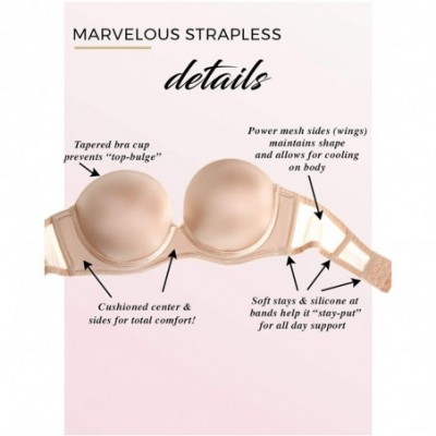 Bras Marvelous Full Support Strapless Bra Bra - Warm Nude - CC12ODKR7XR