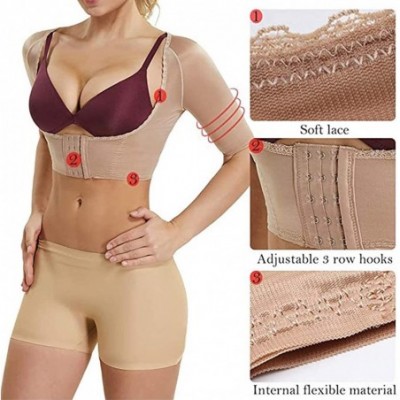 Shapewear Upper Arm Compression Sleeve Vest for Women Posture Corrector Back Support Slimming Crop Tops - Beige - CM198957CY2