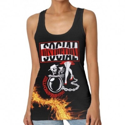 Camisoles & Tanks Social Distortion Woman's Premium Tank Top Work Out Singlet Black - Black - CK19C6TYE4O