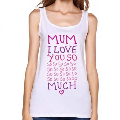 Camisoles & Tanks Happy Mother's Day Women's Sports Vest Shirts - White - CG197HXCTK3