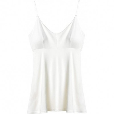 Camisoles & Tanks Camisole with Built in Bra Slim Tank top with Adjustable Strap - White - C9199HAKKNA