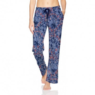 Bottoms Women's Jersey Slim Pant with Drawstring - Blue Bird/Bush - CZ182M3ALIR