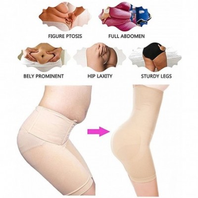 Shapewear Women Waist Trainer Shapewear High Waist Tummy Control Butt Lifter Panty Thigh Slimmer - Beige - CP19D87R69C