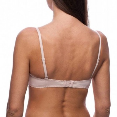 Bras Women's Strapless Pushup Bandeau Lace Sexy Bra - Nude - CG18M6G4AOH