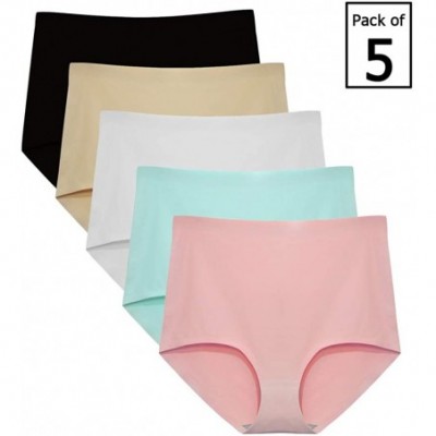 Panties No Show High Waist Briefs Underwear for Women Seamless Panties Multi Pack - Multicoloured - CD18KNZS7LO