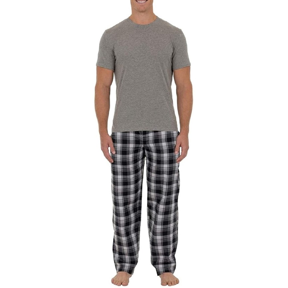 Sleep Sets Men's Woven 2 Piece Sleep Set - Ebony - CG18C7O9LAX