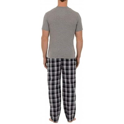 Sleep Sets Men's Woven 2 Piece Sleep Set - Ebony - CG18C7O9LAX