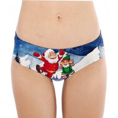 Baby Dolls & Chemises Women Cute Christmas Underwears Briefs Gifts with Novelty Design - Blue - CI192RKXDOY