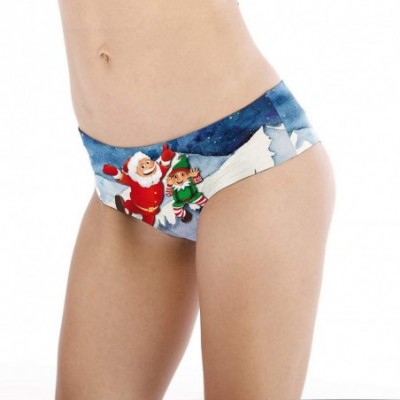 Baby Dolls & Chemises Women Cute Christmas Underwears Briefs Gifts with Novelty Design - Blue - CI192RKXDOY