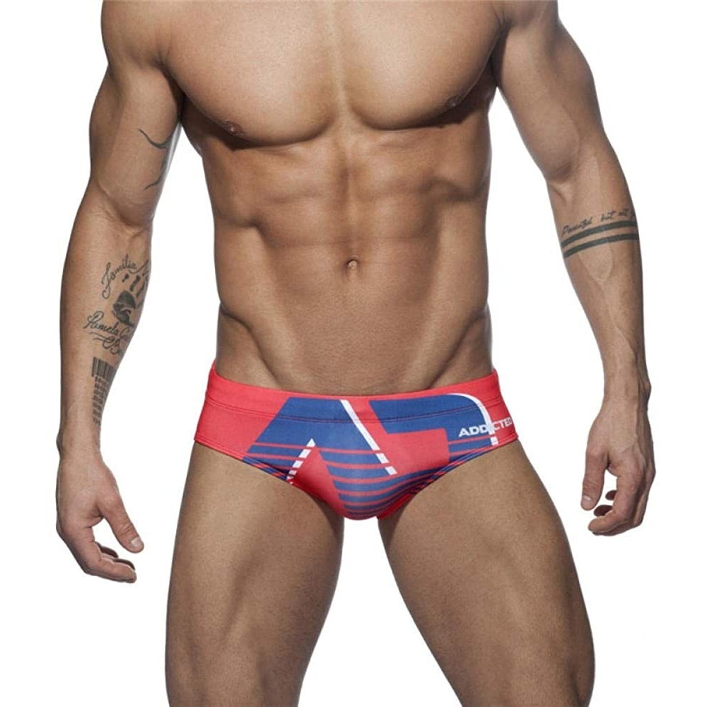 Briefs Mens Swimming BriefsMen's Briefs Sexy Anti-Glare Printing Large Size Swimsuit Briefs - 10 - CQ19DLG6IT4