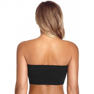 Bras Strapless Comfort Wireless Bra with Slip Silicone Bandeau Bralette Tube Top 1/2/3 Packs - Black - CX1945TXGGE