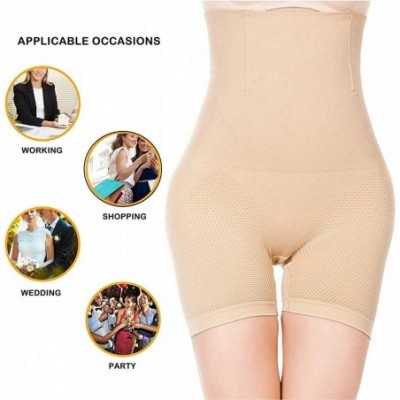 Shapewear Women Waist Trainer Shapewear High Waist Tummy Control Butt Lifter Panty Thigh Slimmer - Beige - CP19D87R69C