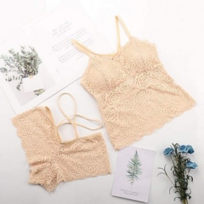 Baby Dolls & Chemises Lingerie for Women for Sex Womens Lace Bodysuit Lingerie Set Babydoll Chemise with Garter Belts - Khaki...