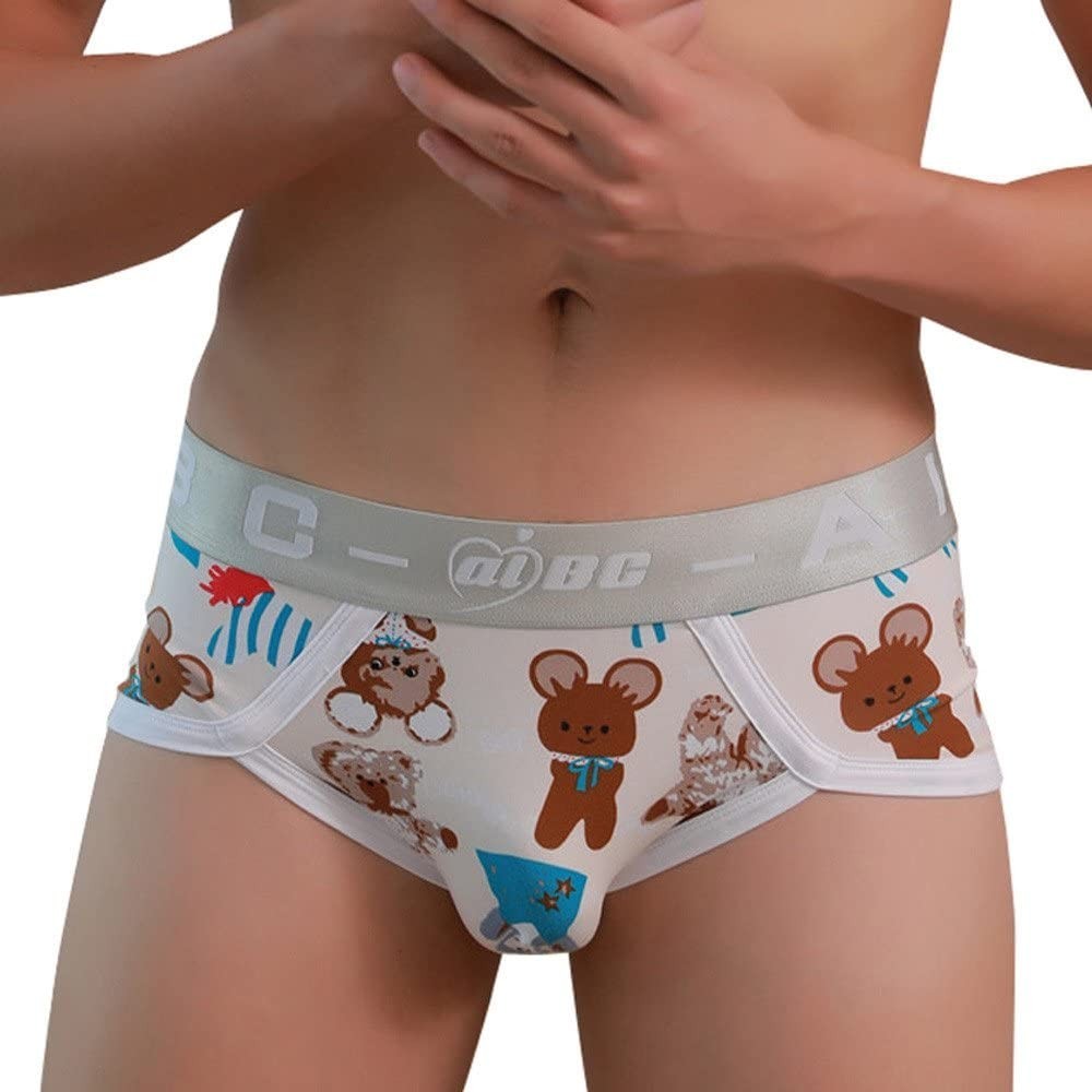 Boxer Briefs Men's Underwear- Men Elastic Soft Boxer Briefs Shorts Bulge Pouch - White-c - CB192U9OYZ5