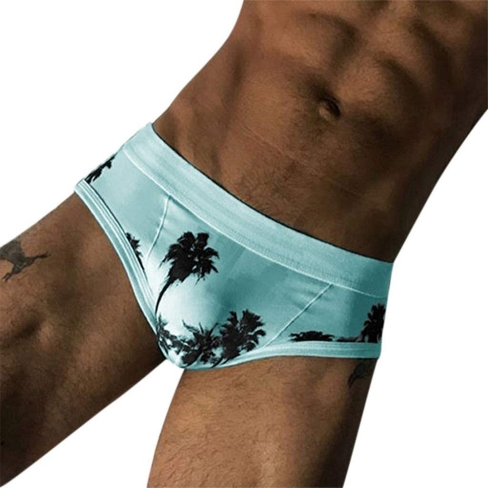 Bikinis Summer Men's Sexy Printed Underwear Men's Beach Swimming Underwear - Light Blue - CF18SXIZGZW