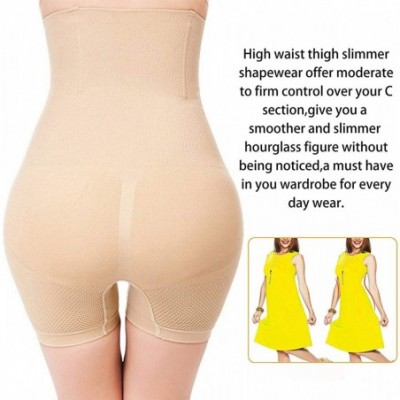 Shapewear Women Waist Trainer Shapewear High Waist Tummy Control Butt Lifter Panty Thigh Slimmer - Beige - CP19D87R69C