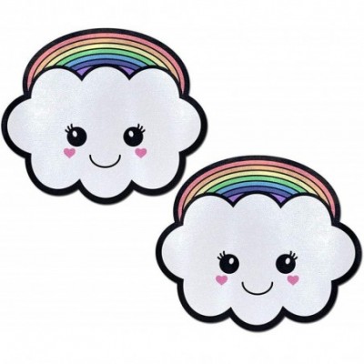 Accessories Rave Pasties - Breast Covers for Lingerie Outfits - Rainbow Cloud Kawaii - CL18LGT52DZ