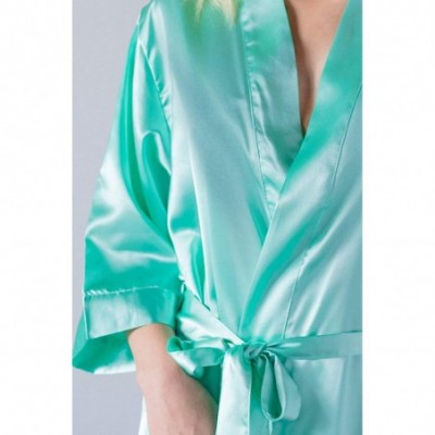 Robes Women's Silk Satin Robe Bride Bridesmaid Sexy Robes for Women - Mint - CT18LZ2HWQO