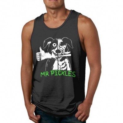 Undershirts Man Print with Mr Pickles Sleeveless Tank Top Quick-Dry Undershirts Tee Shirt - CL197ZH94UC