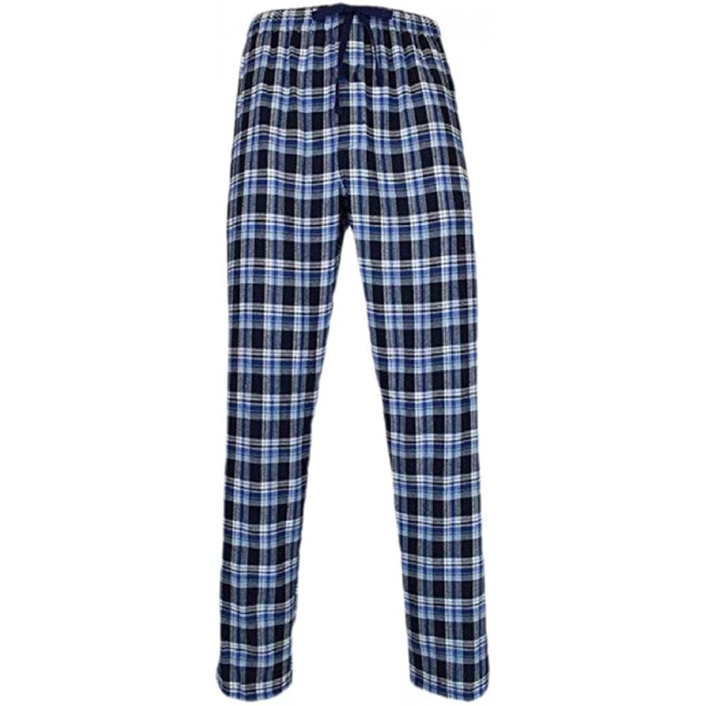 Sleep Sets Men's Pajamas Suit Silk Sleepwear Short Sleeve Homewear Tops Shorts Two Piece Loungewear Pajama Sets - Blue - C719...