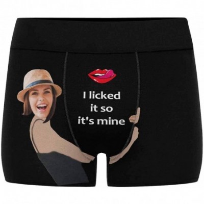 Boxer Briefs Personalized Face Man Boxer Briefs with Wife's Face Lip with Tongue It's Mine - Color1 - C8190L2M4X3