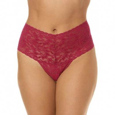 Panties Plus Size Retro Thong- One Size (14-24) - Venetian Pink - CI18ZR5W5H6