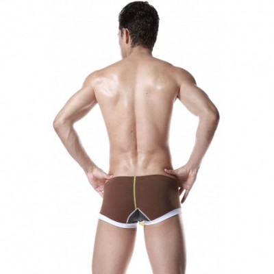 Boxer Briefs Mens Low Rise Sexy Trunk Boxer Brief Underwear - 2564 Brown - CD18MEHU0GY