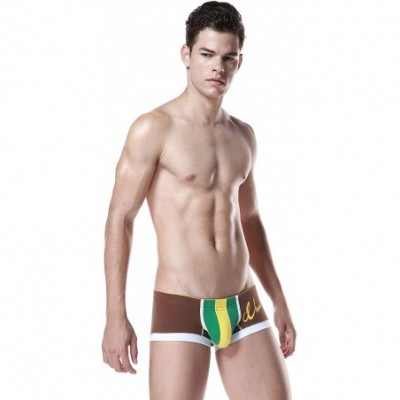 Boxer Briefs Mens Low Rise Sexy Trunk Boxer Brief Underwear - 2564 Brown - CD18MEHU0GY