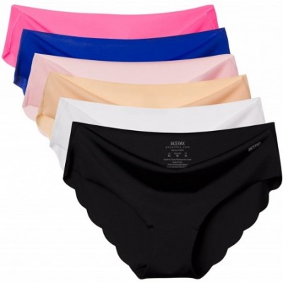 Panties Womens Seamless Laser Cut Brief Panties Pack of 6 - Bikini - CJ12FKR3KDX