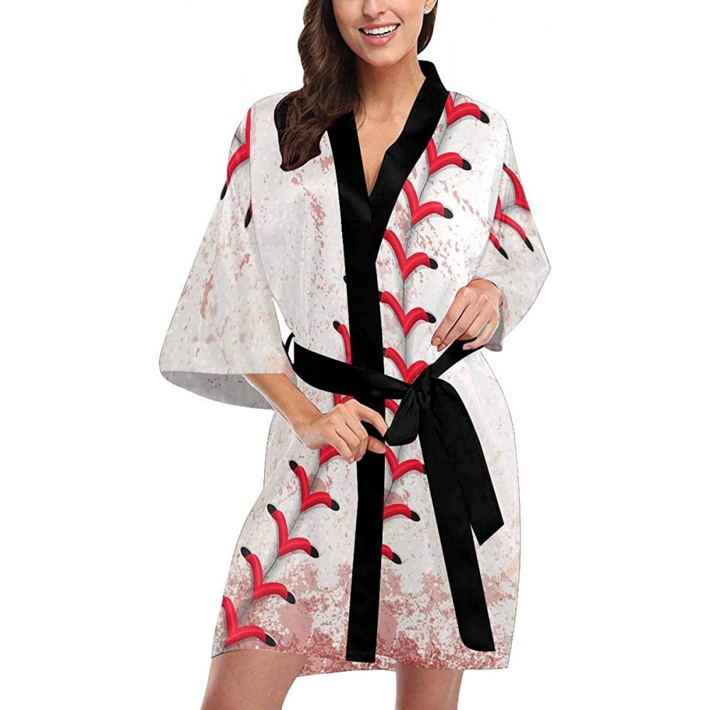 Robes Custom Monochromic Baseball Women Kimono Robes Beach Cover Up for Parties Wedding (XS-2XL) - Multi 4 - CO194WX4QRW