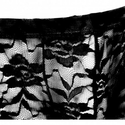 G-Strings & Thongs Men's Sexy Lingerie Jacquard Lace See Through Sissy Pouch Underwear Crossdress Bikini Thongs G String - Bl...