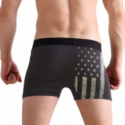 Boxer Briefs Texas Bass Fish With American Flag Mens Boxer Briefs Underwear Breathable Stretch Boxer Trunk with Pouch - Ameri...