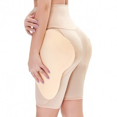 Shapewear Women's High Waist Tummy Control Panties Padded Hip Enhancer Thigh Slimmer Underwear - Beige - C919D3NOKNI