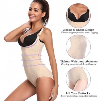 Shapewear Open Bust Bodysuit Shapewear for Women Firm Control Waist Trainer Body Shaper Corset - Nude-open Bottom - CA18INX3Q6N