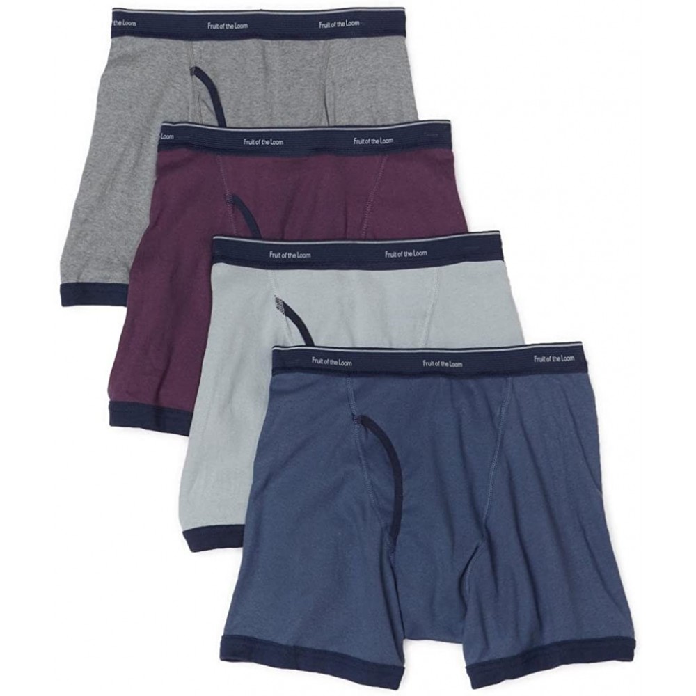 Boxer Briefs Men's 4-Pack Assorted Low Rise Boxer Briefs Underwear - Assorted - CL11AZF2GJ9