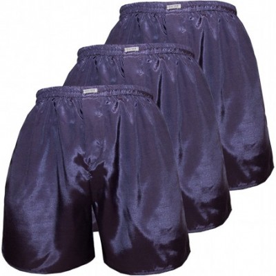 Boxers Set of 3 Men's Comfort Sleep Underwear Boxer Shorts - Purple - C6186WXIEGL