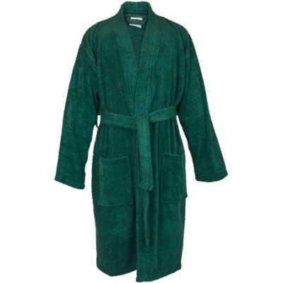 Robes 100% Turkish Cotton Men Terry Kimono Robe- One Size- Green - Green - CN1822GLUNI