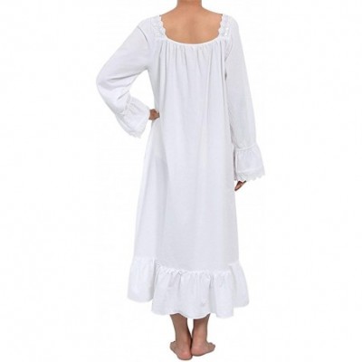 Nightgowns & Sleepshirts 100% Cotton Long Sleeve Nightdress for Women Victorian Nightgown Women Pajamas Sleep Shirt Nightwear...