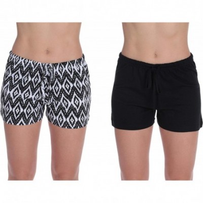 Sets Womans Pajamas Shorts - PJs - Sleepwear (Pack of 2) - Chevron - Black (Pack of 2) - C0189YNKM0M