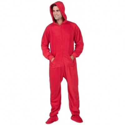 Sets Adult Fleece Hoodie Onesies | One-Piece Pajama Jumpsuits for Men and Women Pjs | Unisex - Bright Red - CG127LEMHEB