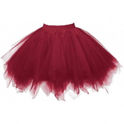 Slips Skirt Petticoat Women Ballet Tutu Underskirt in Tulle Vintage Style 50s Rockabilly Carnival Festivities - B - CQ19467H558