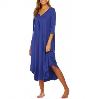 Nightgowns & Sleepshirts Nightgowns for Women Plus Size Long Loungewear Sleeveless V Neck Sleepwear Night Dress Summer Lounge...