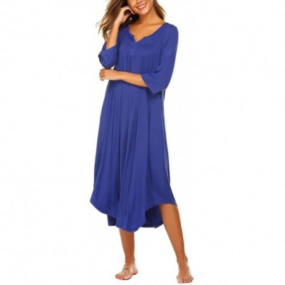 Nightgowns & Sleepshirts Nightgowns for Women Plus Size Long Loungewear Sleeveless V Neck Sleepwear Night Dress Summer Lounge...