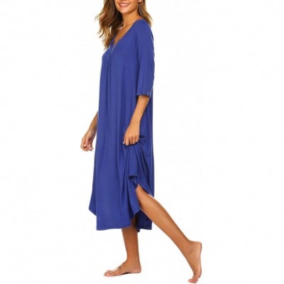 Nightgowns & Sleepshirts Nightgowns for Women Plus Size Long Loungewear Sleeveless V Neck Sleepwear Night Dress Summer Lounge...