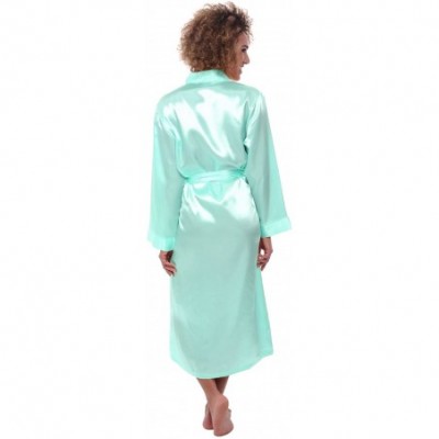 Robes Women's Lightweight Satin Robe- Long Kimono - Spa - C112LJOXHIT