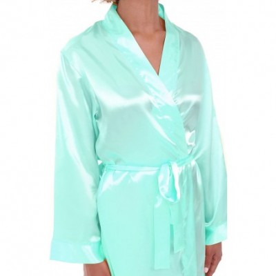 Robes Women's Lightweight Satin Robe- Long Kimono - Spa - C112LJOXHIT