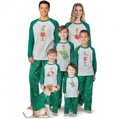 Sets Holiday Grinch Pajamas Soft - Family Christmas Pajamas Set- Gray - Toddler - CC18CG3S04E