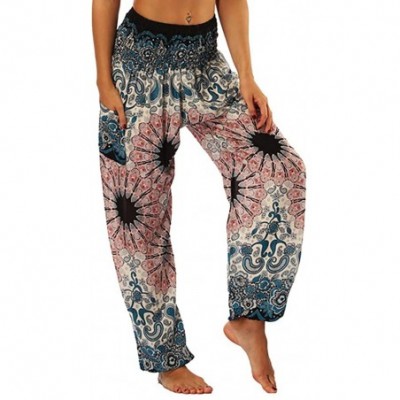 Bottoms Sweatpants for Women with Pockets Comfy Casual Pajama Pants Printed Drawstring Palazzo Lounge Pants Wide Leg Z2 pink ...