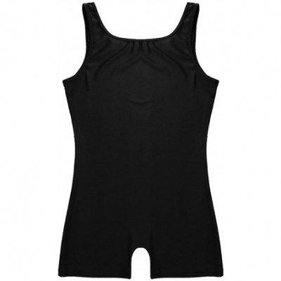 Shapewear Mens One-Piece Spandex Boxers Short Leotard Gym Training Workout Sleeveless Bodysuit - Black - CS19DL4CU3O