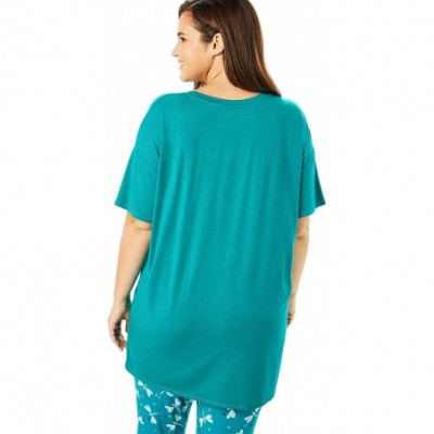 Tops Women's Plus Size Soft Pj Tunic Tee - Evening Blue Coffee (0974) - CK190LD86M0